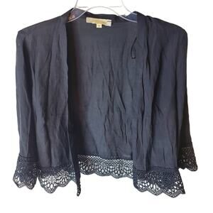 Rebellion Black Lightweight Eyelet Trim Topper, XS